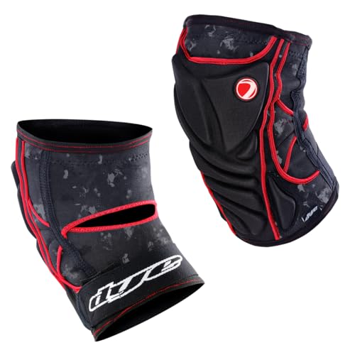 Performance Knee Pad Dyecam Black (Black/Red, Small)