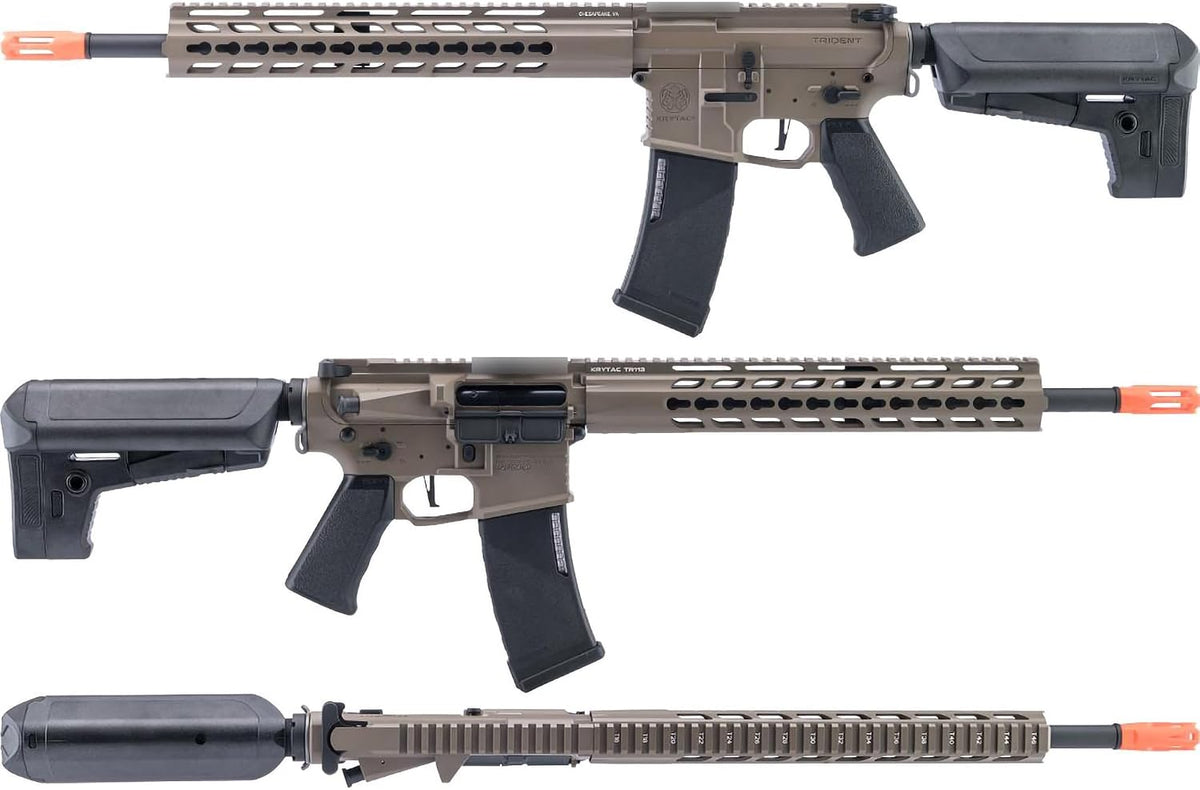 Evike Airsoft - Krytac Full Metal Trident MKII SPR AEG Airsoft Rifle (Flat Dark Earth)