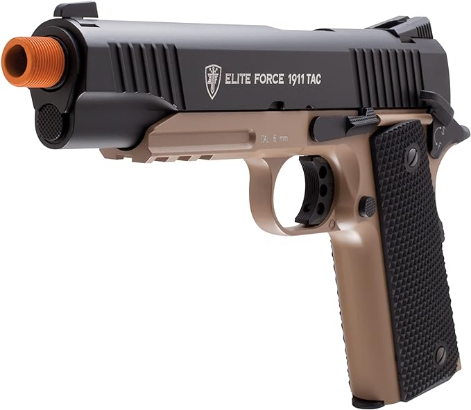 Elite Force 1911 Blowback 6mm BB Pistol Airsoft Gun, FDE/Black, 1911 TAC