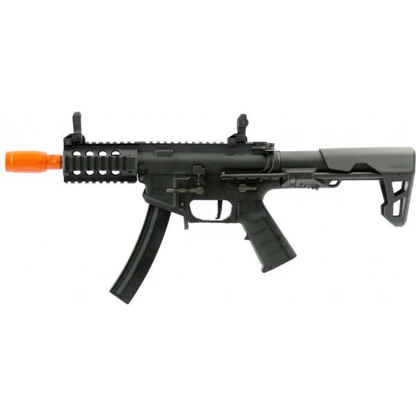 Evike Airsoft - King Arms PDW 9mm SBR Airsoft AEG Rifle (Color: Black / Shorty)