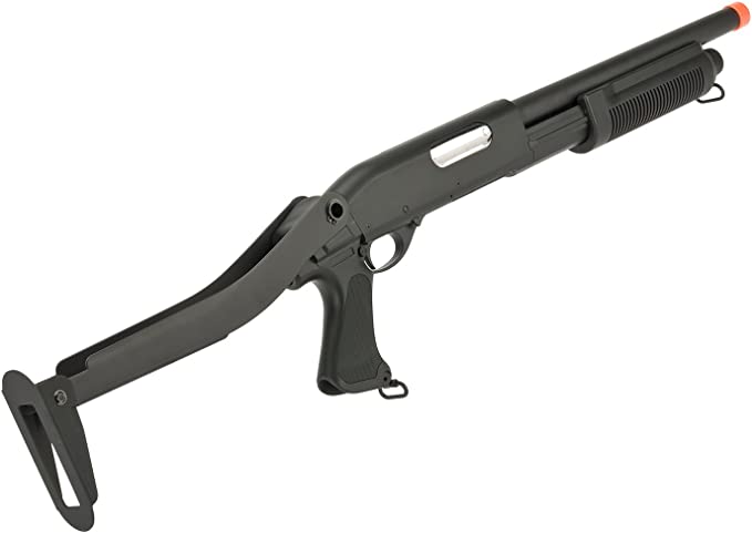 Evike CYMA M870 3-Round Burst Multi-Shot Airsoft Shotgun (Folding Stock CQB)