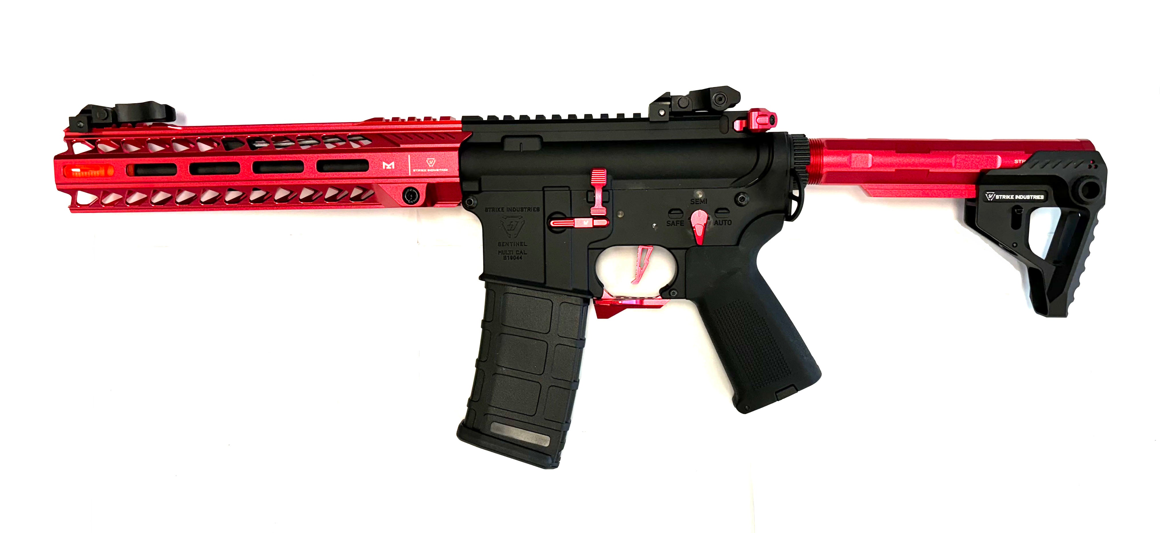 6mmProShop SI Licensed Sentinel M4 Airsoft AEG Rifle (Red / 10" GRIDLOK LITE )