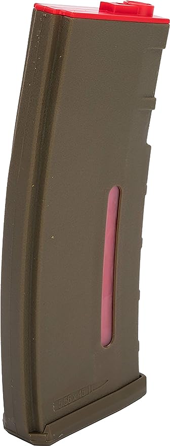 Evike BAMF 30rd Polymer Mil-Sim Airsoft Mag M4 / M16 AEG Rifles Tan & Red / 1