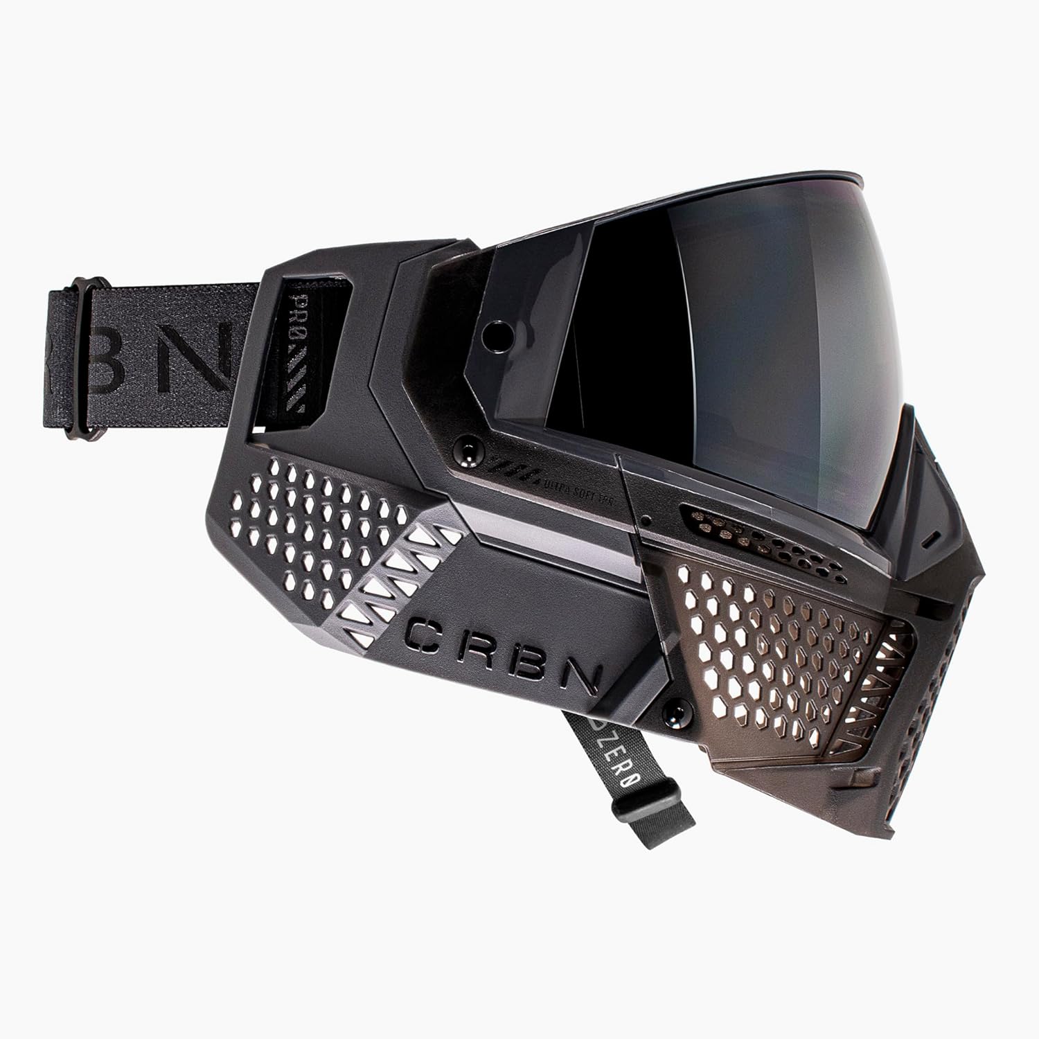CRBN Paintball Zero Pro Goggle [ Includes: Two Lens + Visor + Case ] (Graphite, Less Coverage)