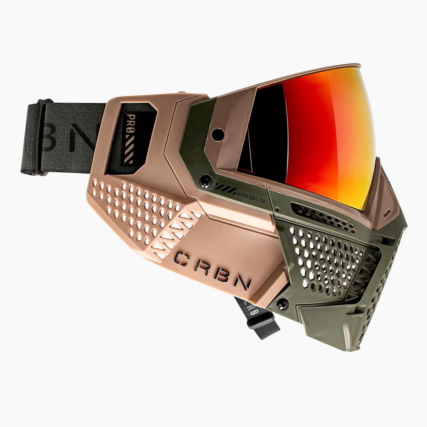 CRBN Paintball Zero Pro Goggle [Two Lens+Visor+Case ](Safari, More Coverage)