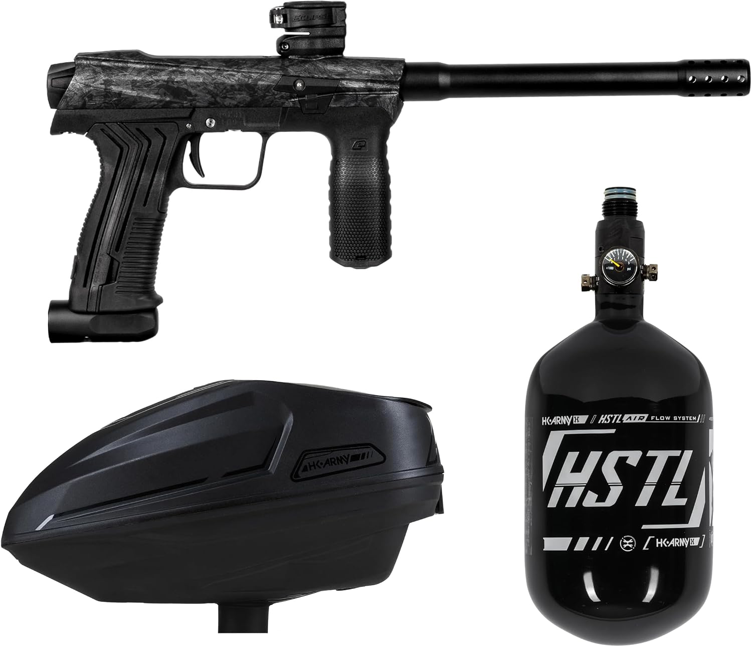 HK ARMY EMEK Paintball Marker Sonic Loader 68ci Tank Kit Shrapnel