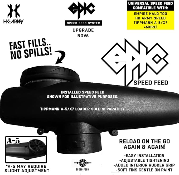 HK Army Universal Epic Speed Feed Paintball Loader Hopper Accessory - Stealth