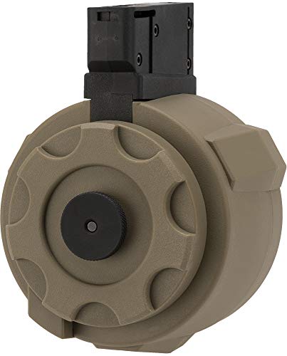 Evike Airsoft - Angel Thunderstorm 1500 Electric Winding Drummag Dark Earth M14