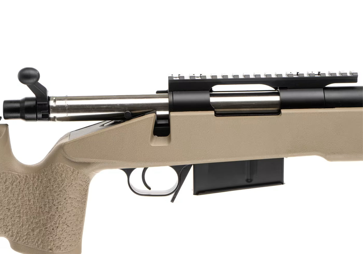 Evike - 6mmProShop PDI Upgraded USMC M40A5 Bolt Action Airsoft Sniper Rifle Tan