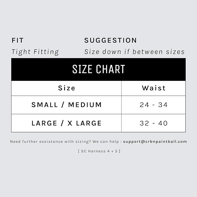 CRBN Paintball SC Harness 4 Pack Black [ Tight Fitting ] [ Large/X Large ]