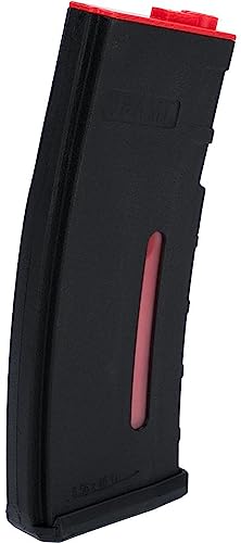 Evike BAMF 30rd Polymer MilSim Magazine for M4 Airsoft AEG Rifles (Color: Black & Red / Pack of 10)