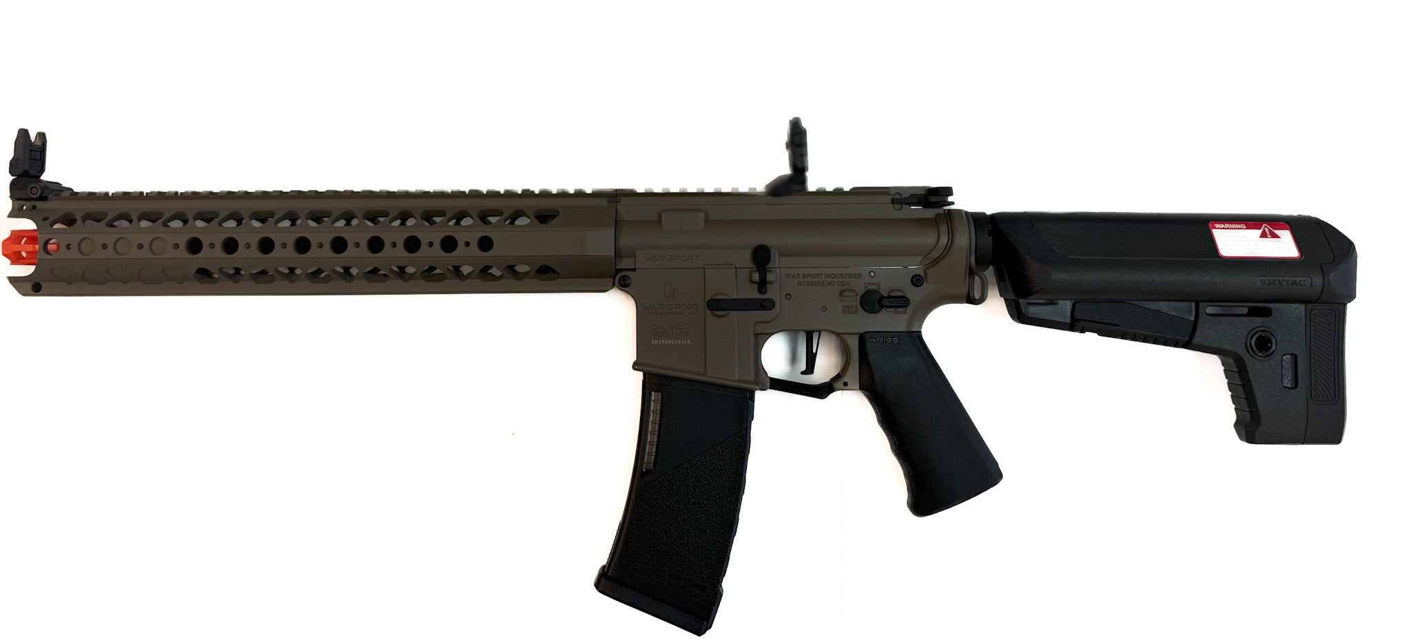 Krytac War Sport Licensed LVOA-S M4 Carbine Airsoft AEG Rifle (FDE/400 FPS)