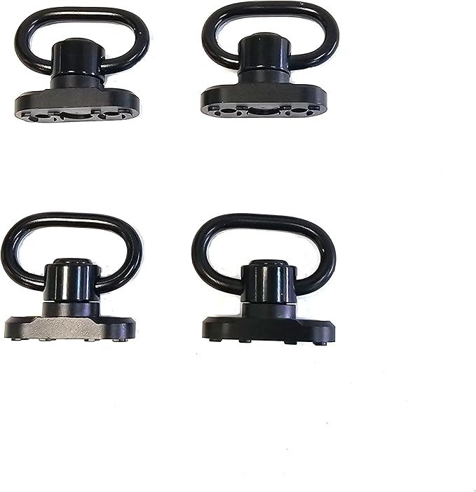 Two Point Traditional 360 Degree QD Sling 1.25" 2 Point Sling Swivels Mounts for Mlock - Rifles, Paintball, or Airsoft (4 Pack 360° Rotation Sling Swivel Mount)