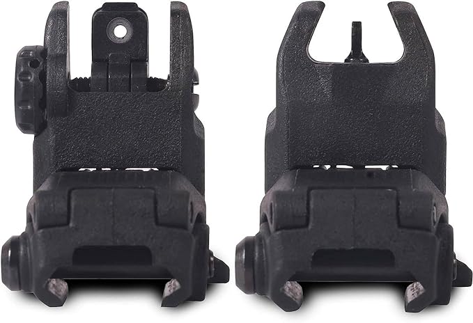 Flip Up Sight Front and Rear Sights Mounted on Picatinny or Weaver Rail 3rd Gen