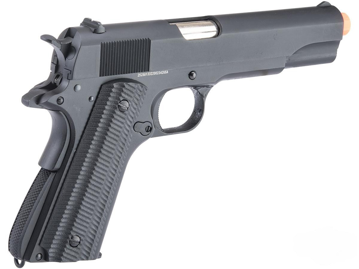 Matrix x Golden Eagle Full Metal M1911A1 GBB AirsoftPistol(Black/Textured Grips)