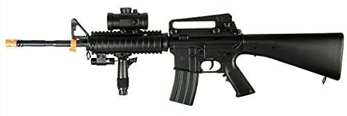 Double Eagle M4 Tactical AEG Semi/Full Auto Electric Airsoft Rifle Gun FPS 260 w/Accessories