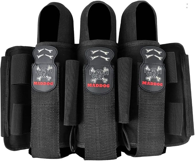 Maddog Pro 3+2 Paintball Harness Pod Pack | Harness Only | Adjustable Pod Holder Belt for Tournament, Woodsball & Speedball (Holds up to 5 Pods)